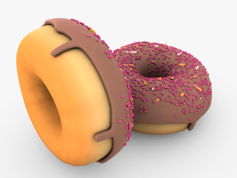 Donut with Chocolate Model 3D