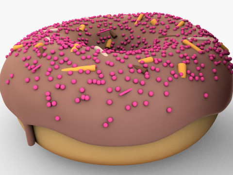 Donut with Chocolate Model 3D