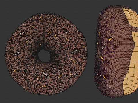 Donut with Chocolate 3D Model