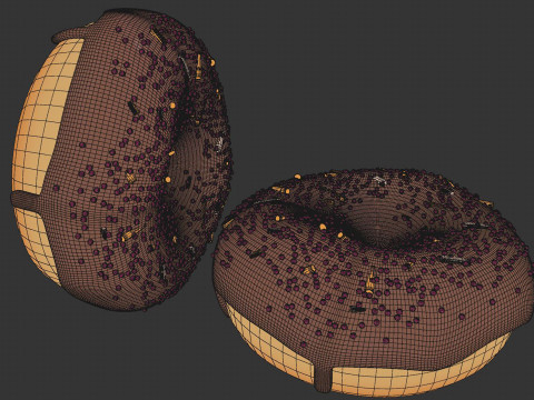 Donut with Chocolate Model 3D