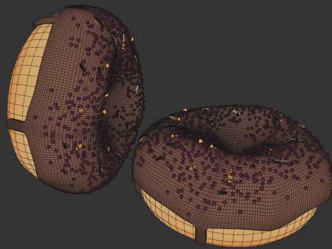 Donut with Chocolate 3D Model
