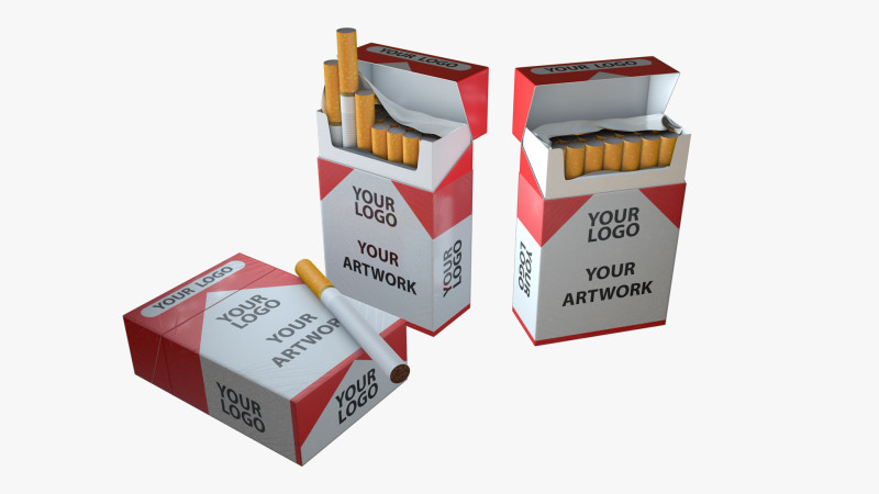 Cigarette Pack with box Modelo 3D .c4d .max .obj .3ds .fbx .stl .blend