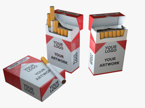 Cigarette Pack with box 3D Model