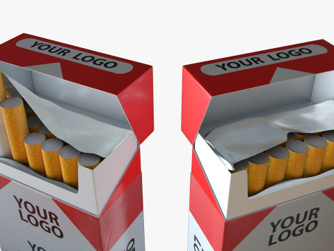 Cigarette Pack with box Modelo 3D