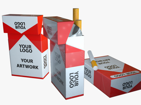 Cigarette Pack with box Modelo 3D