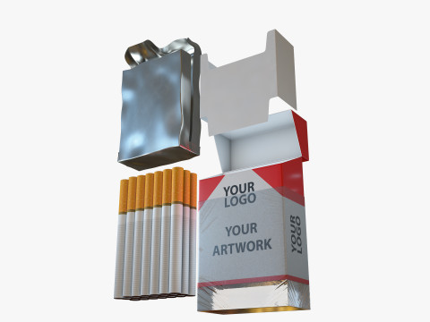 Cigarette Pack with box Modelo 3D