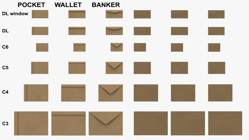 Envelopes All-Size All-Style Vol-2 Modelo 3D .c4d .max .obj .3ds .fbx .stl .blend 