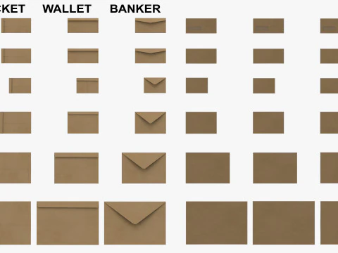 봉투 모든 크기 모든 스타일 Vol-2 3D 모델