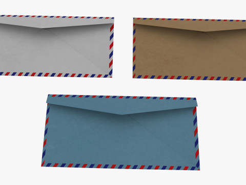 Air Mail Window Envelope Size DL Style BANKER Modelo 3D