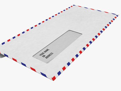 Air Mail Window Envelope Size DL Style BANKER Modelo 3D