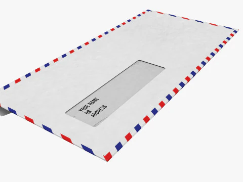 Air Mail Window Envelope Size DL Style BANKER 3D Model