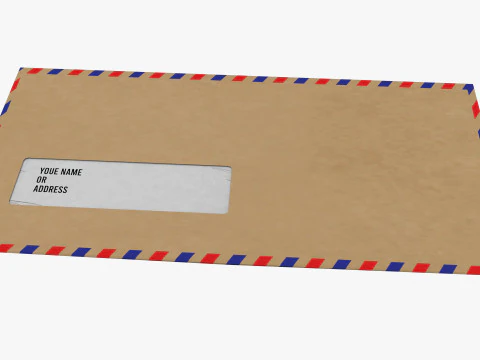 Air Mail Window Envelope Size DL Style BANKER 3D Model