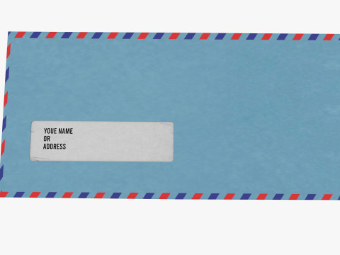 Air Mail Window Envelope Size DL Style BANKER Modelo 3D