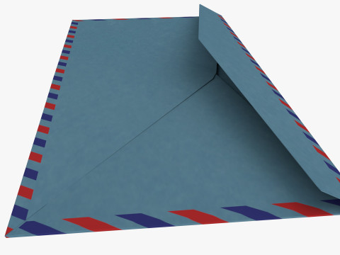 Air Mail Window Envelope Size DL Style BANKER Modelo 3D
