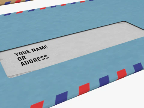 Air Mail Window Envelope Size DL Style BANKER 3D Model