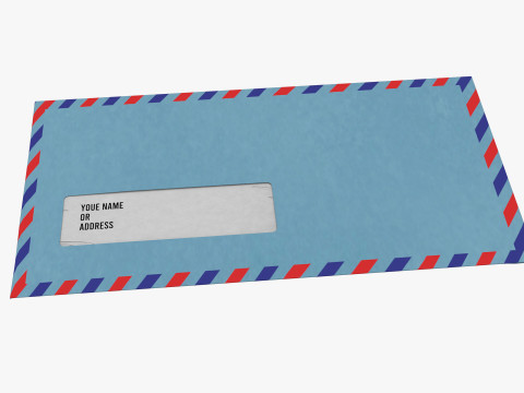 3D Air Mail Window Envelope Size DL Style POCKET 3D 模型