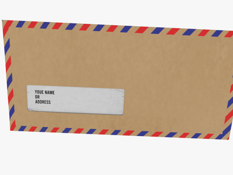 3D Air Mail Window Envelope Size DL Style POCKET 3D 模型