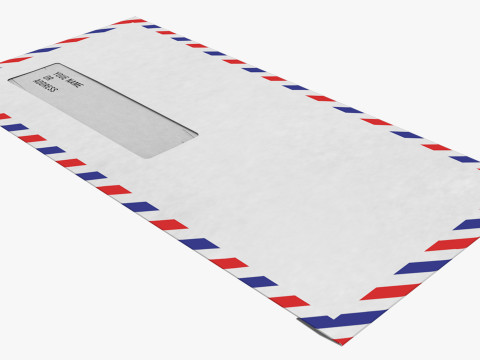 3D Air Mail Window Envelope Size DL Style POCKET 3D 模型
