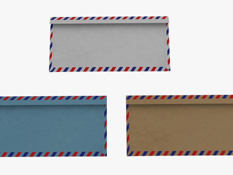 Air Mail Window Envelope Size DL Style WALLET 3D मॉडल