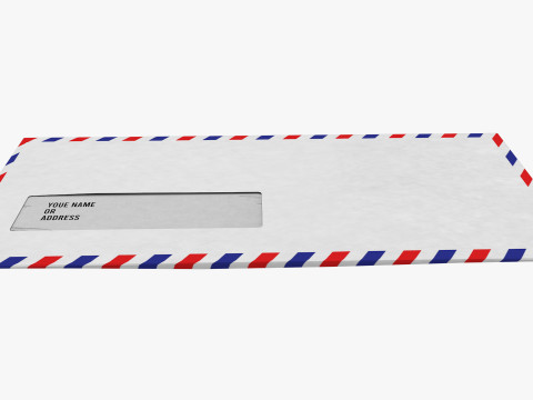 Air Mail Window Envelope Size DL Style WALLET 3D मॉडल