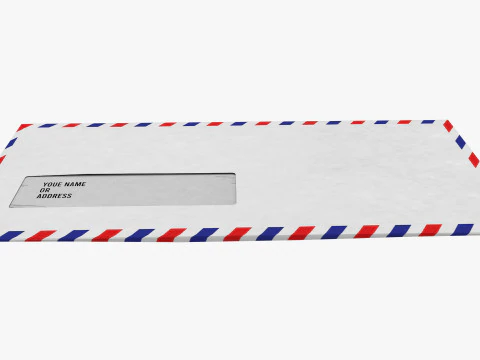 Air Mail Window Envelope Size DL Style WALLET 3D Model