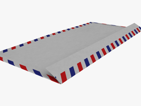 Air Mail Window Envelope Size DL Style WALLET 3D मॉडल