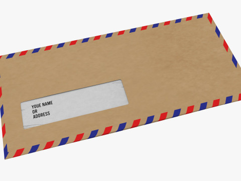 Air Mail Window Envelope Size DL Style WALLET 3D मॉडल