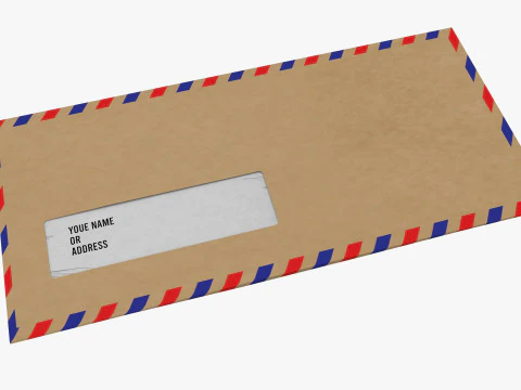 Air Mail Window Envelope Size DL Style WALLET 3D Model