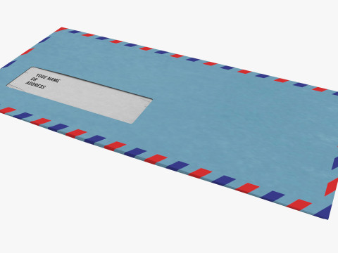 Air Mail Window Envelope Size DL Style WALLET 3D मॉडल