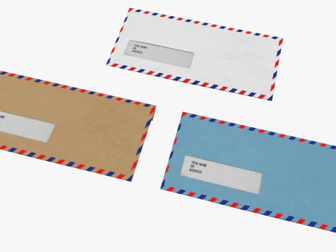 Air Mail Window Envelope Size DL Style WALLET 3D Model