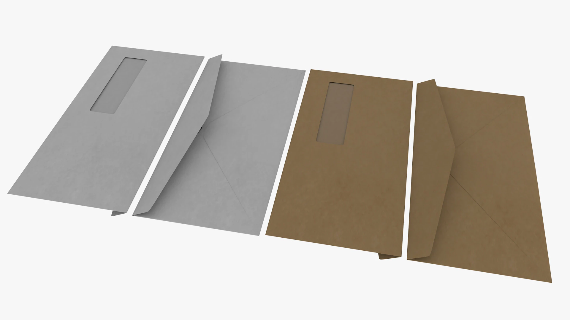 Envelope Size DL Style Window BANKER 3D Model .c4d .max .obj .3ds .fbx .stl .blend 