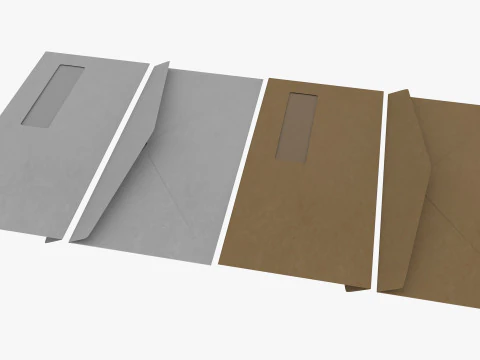 Envelopformaat DL-stijl venster BANKER 3D Model