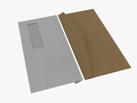 Envelope Size DL Style Window BANKER Modelo 3D