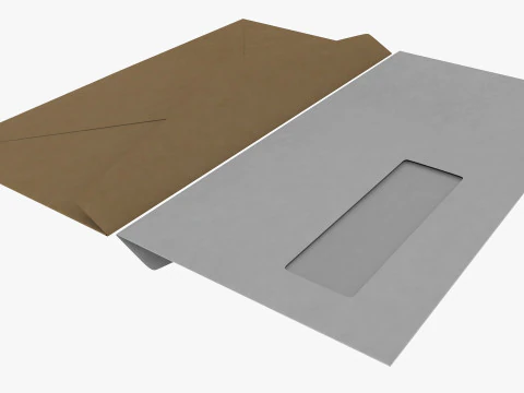 Envelope Size DL Style Window BANKER 3D Model