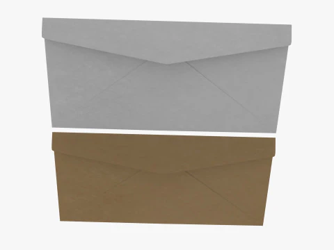 Envelope Size DL Style Window BANKER 3D Model