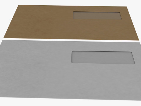 Envelope Size DL Style Window BANKER Modelo 3D