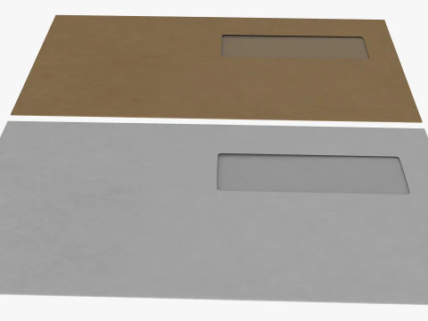 Envelope Size DL Style Window BANKER 3D Model