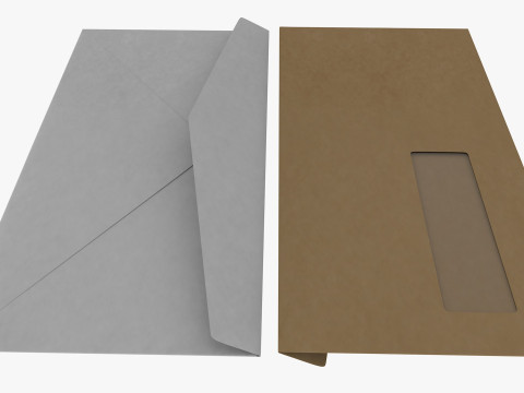 Envelope Size DL Style Window BANKER Modelo 3D