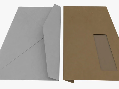 Envelope Size DL Style Window BANKER 3D Model