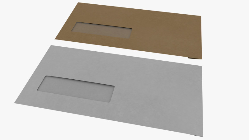 Envelope Size DL Style Window POCKET Modèle 3D .c4d .max .obj .3ds .fbx .stl .blend 