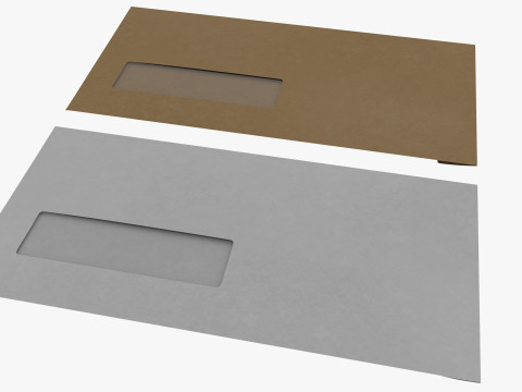 Envelope Size DL Style Window POCKET Modèle 3D