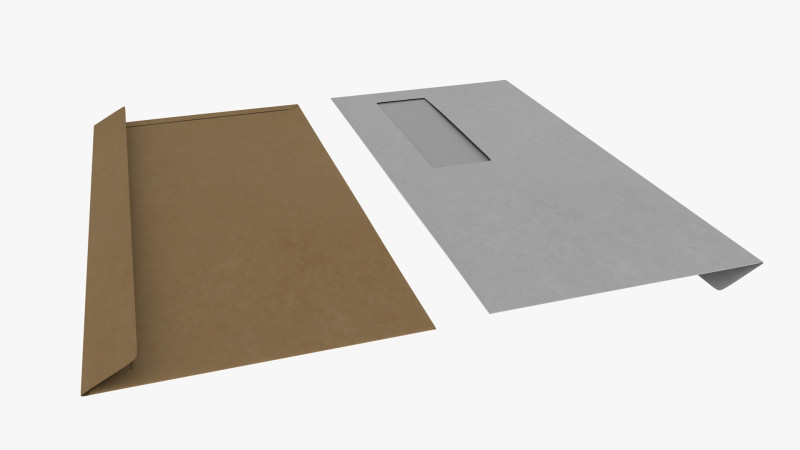 Envelope Size DL Style Window WALLET 3D मॉडल .c4d .max .obj .3ds .fbx .stl .blend