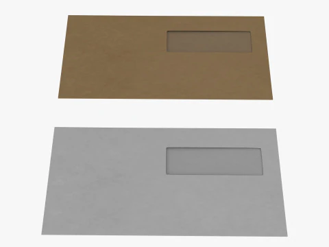 Envelope Size DL Style Window WALLET 3D Model
