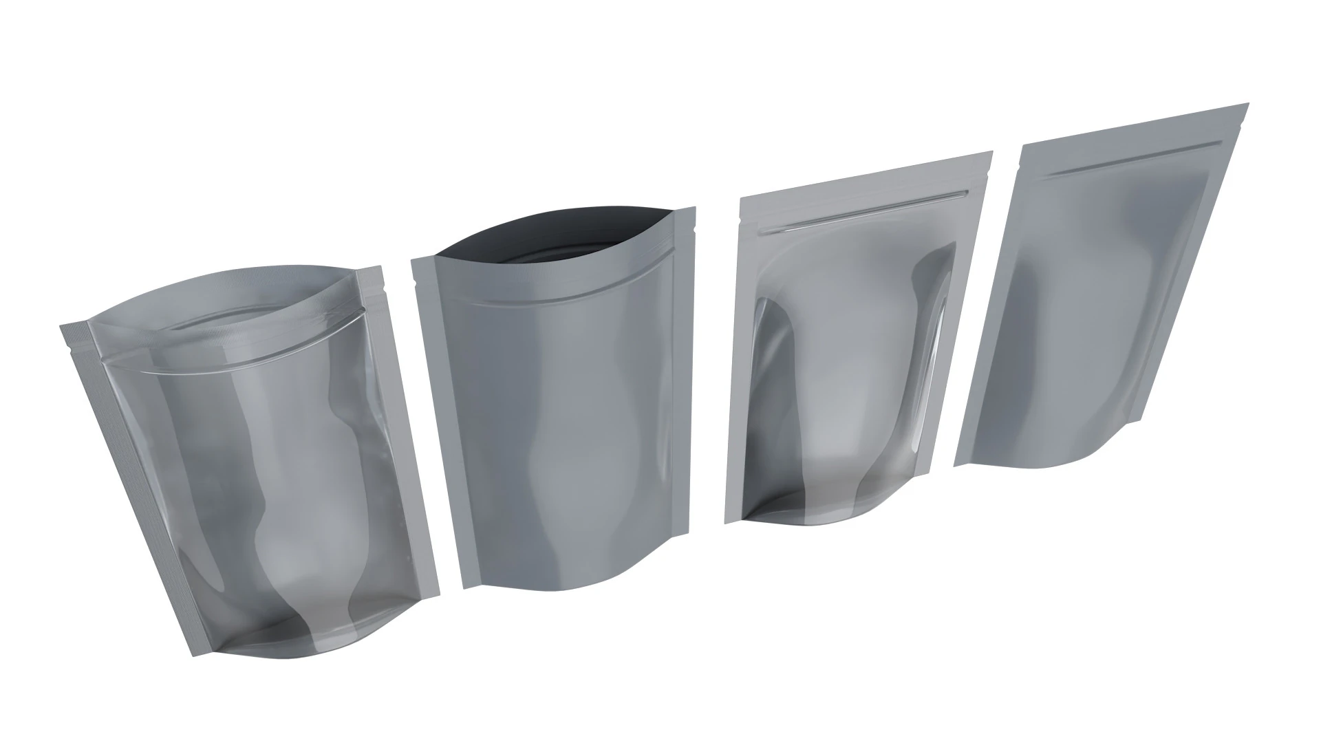 Zipper Storage Bag Stand Up Pouch Food Package 3D Model .c4d .max .obj .3ds .fbx .stl .blend 