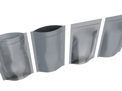 जिपर स्टोरेज बैग स्टैंड अप पाउच फूड पैकेज 3D मॉडल