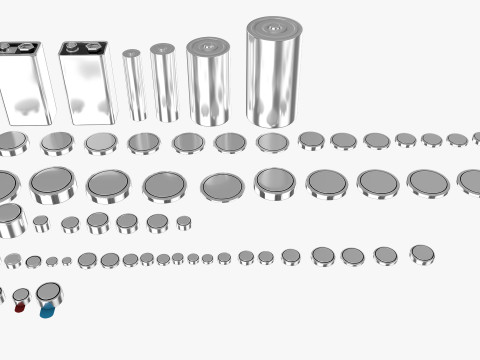 All Types Of Batteries 3D Modell