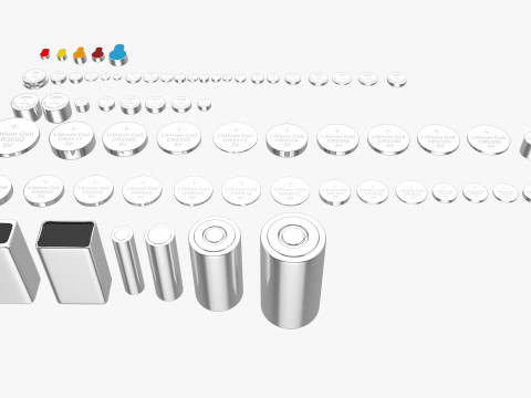 All Types Of Batteries 3D 모델