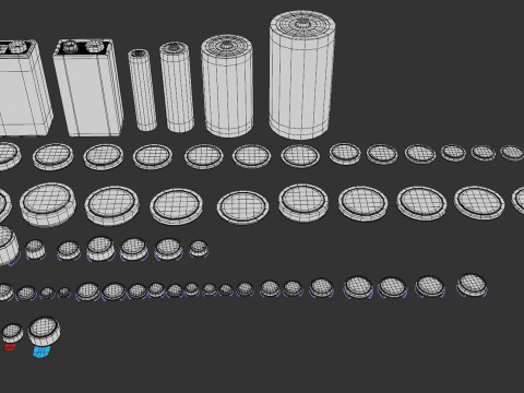 All Types Of Batteries 3D 모델