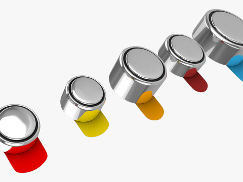 ALL Size Zinc Air Battery Cells Modelo 3D
