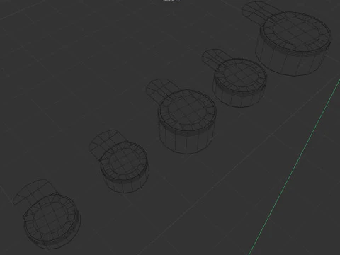ALL Size Zinc Air Battery Cells 3D Model